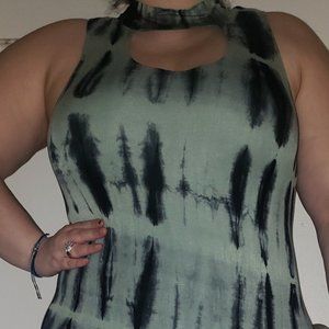 Teal/Black Tie Dye Fashion Nova Dress (Plus Size)